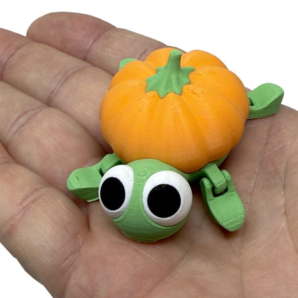 Baby Turtle with Pumpkin Shell Decoration - Image 3
